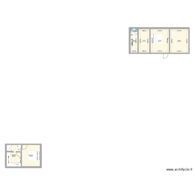maison 2. Plan de 6 pièces et 58 m2