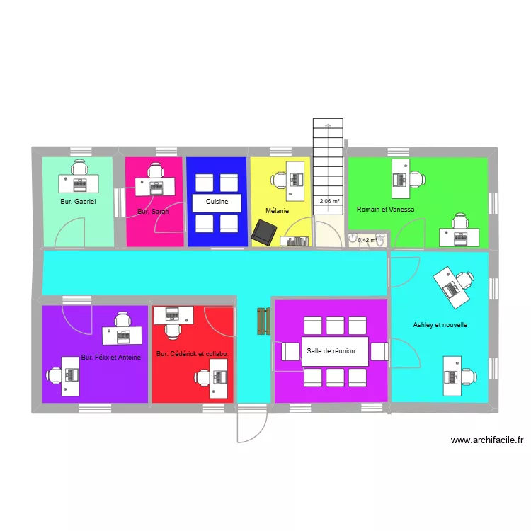 Réamménagement des bureaux. Plan de 11 et 76 m² Réamménagement des bureaux. Plan de 11 et 76 m²