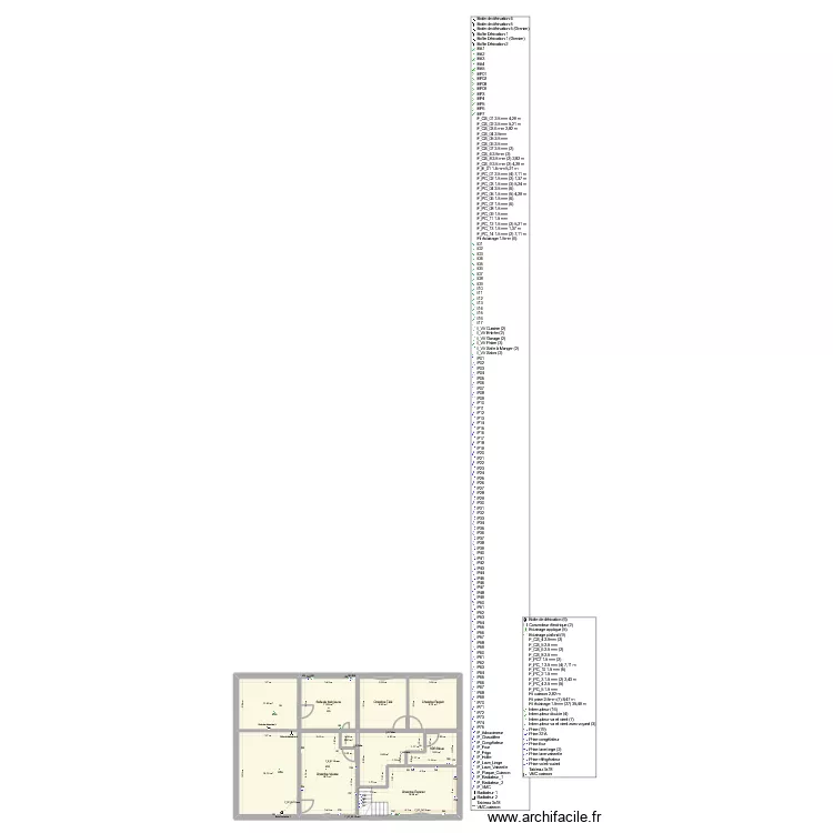 Plan Electrique 1401. Plan de 22 pièces et 315 m²