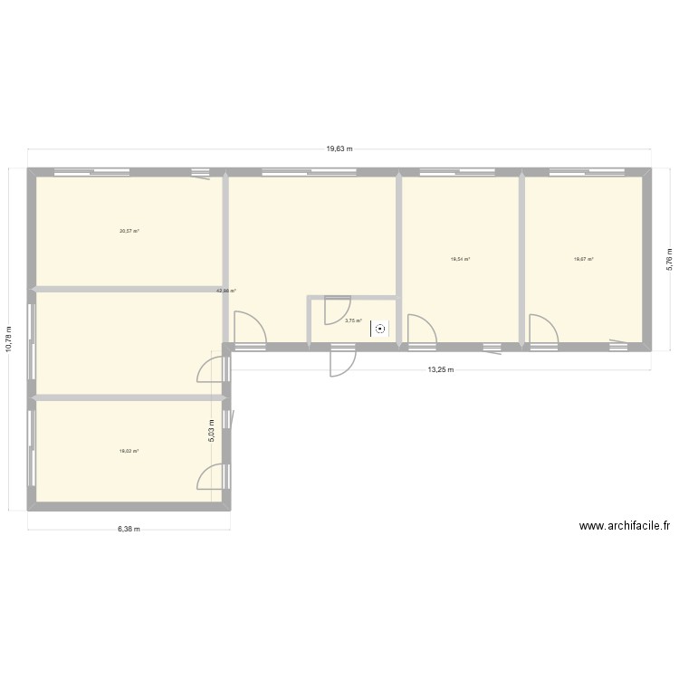 maison d'hôte. Plan de 6 pièces et 126 m2