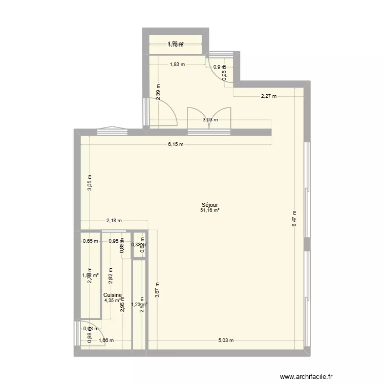 plans Guyancourt. Plan de 6  et 60 m²