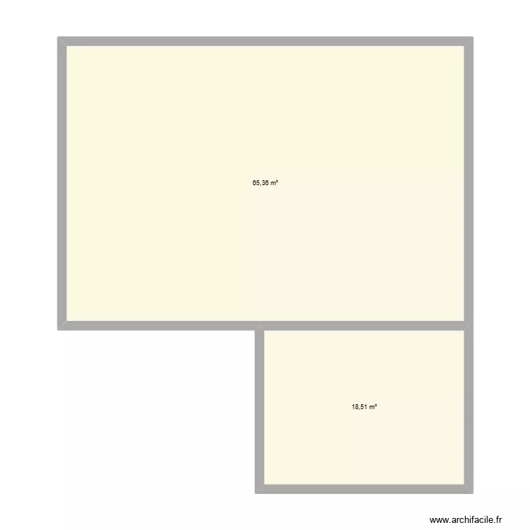 terrasse. Plan de 2  et 84 m²