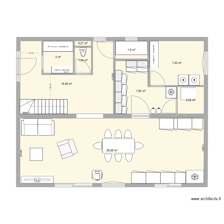 nouveau plan 2.0. Plan de 20 pièces et 153 m2