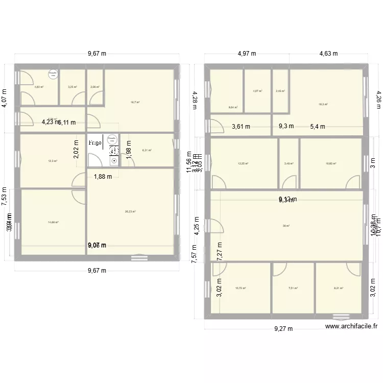 plan maison + cabinet. Plan de 20 et 218 m² plan maison + cabinet. Plan de 20 et 218 m²