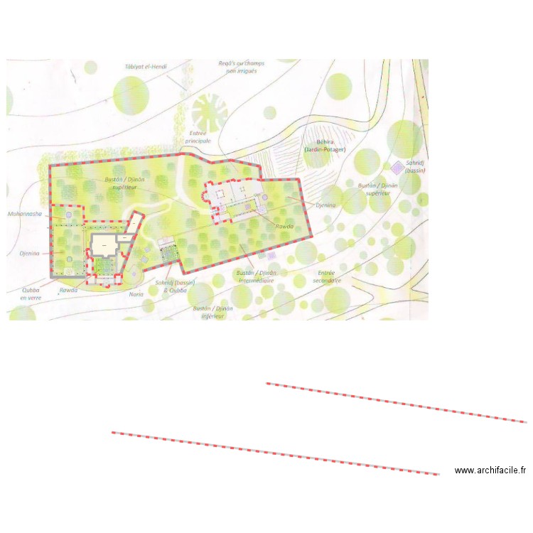 jardin mahieddine. Plan de 3 pièces et 20 m2