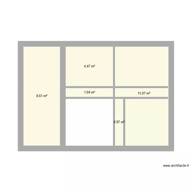 Chambre sous toit. Plan de 5 et 26 m² Chambre sous toit. Plan de 5 et 26 m²