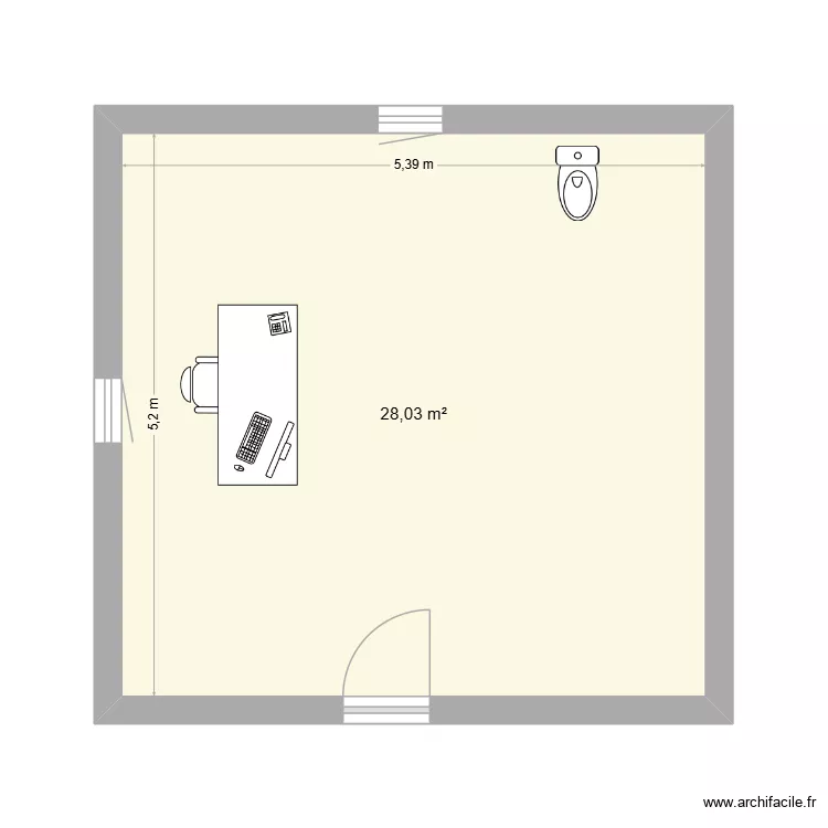 essai 2. Plan de 1  et 28 m²