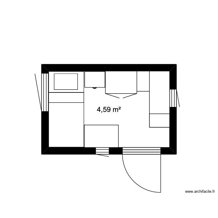 32cabane. Plan de 1 pièce et 5 m2