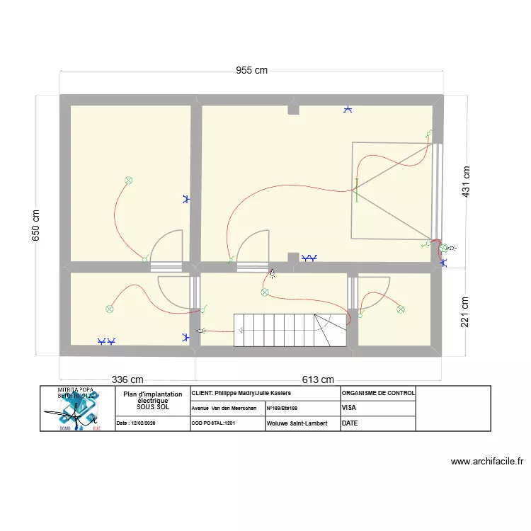 SOUS-SOL MADRY. Plan de 4  et 50 m²