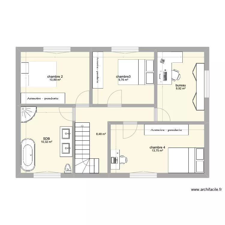 &eacute;tage plan maison 1. Plan de 