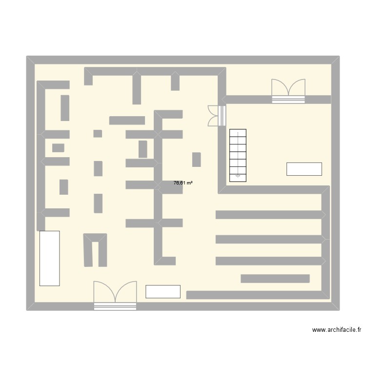 pfmp1. Plan de 1 pièce et 77 m2