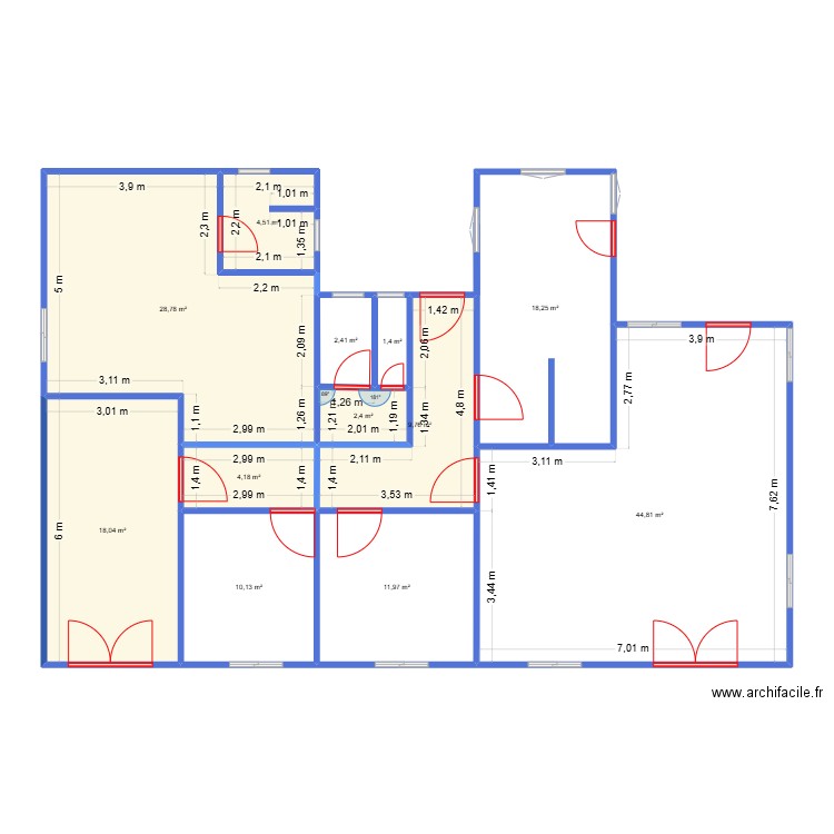 Plan NGOR. Plan de 12 pièces et 157 m2