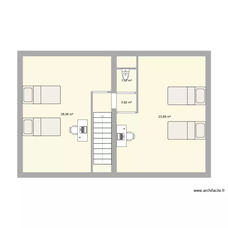 lva sous pente cagnac. Plan de 4 Pièces et 52 m² lva sous pente cagnac. Plan de 4 Pièces et 52 m²