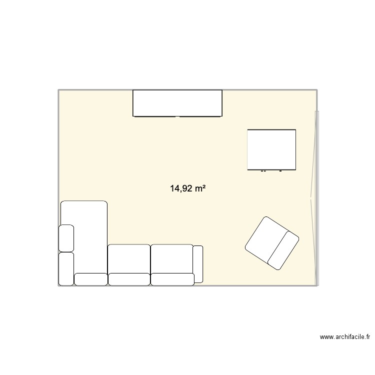 Studio_26. Plan de 1 pièce et 15 m2