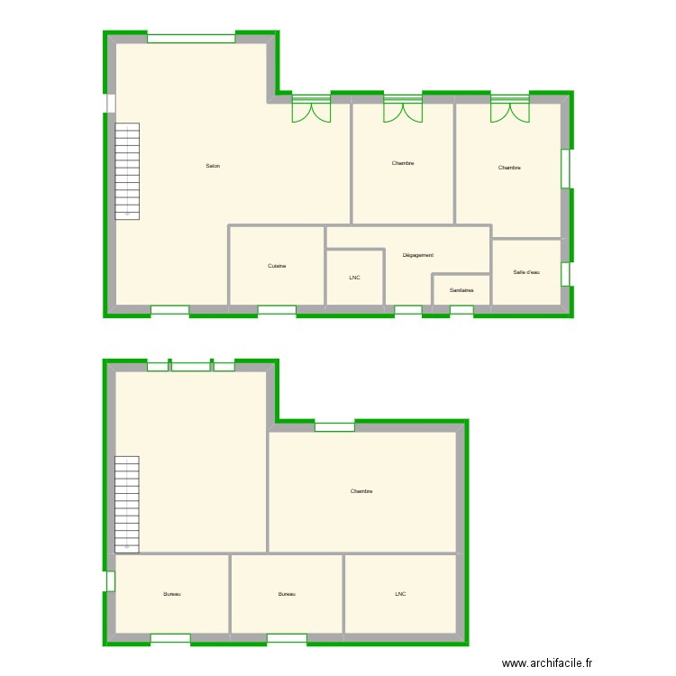 CALLEJA Frédéric et Virginie. Plan de 12 pièces et 197 m2