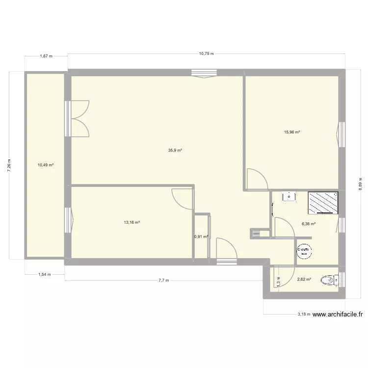 DEMIR. Plan de 8  et 86 m²