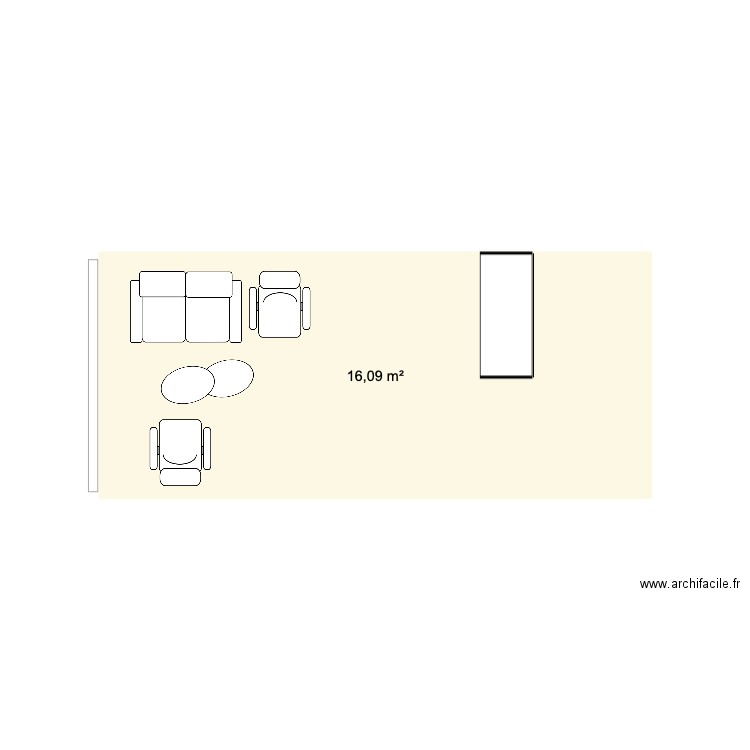 Cabinet. Plan de 1 pièce et 16 m2