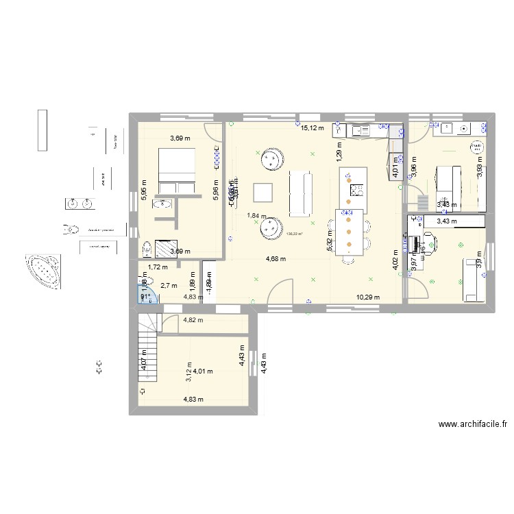 MARTIGNAS 10 éssais JJ2. Plan de 1 pièce et 136 m2