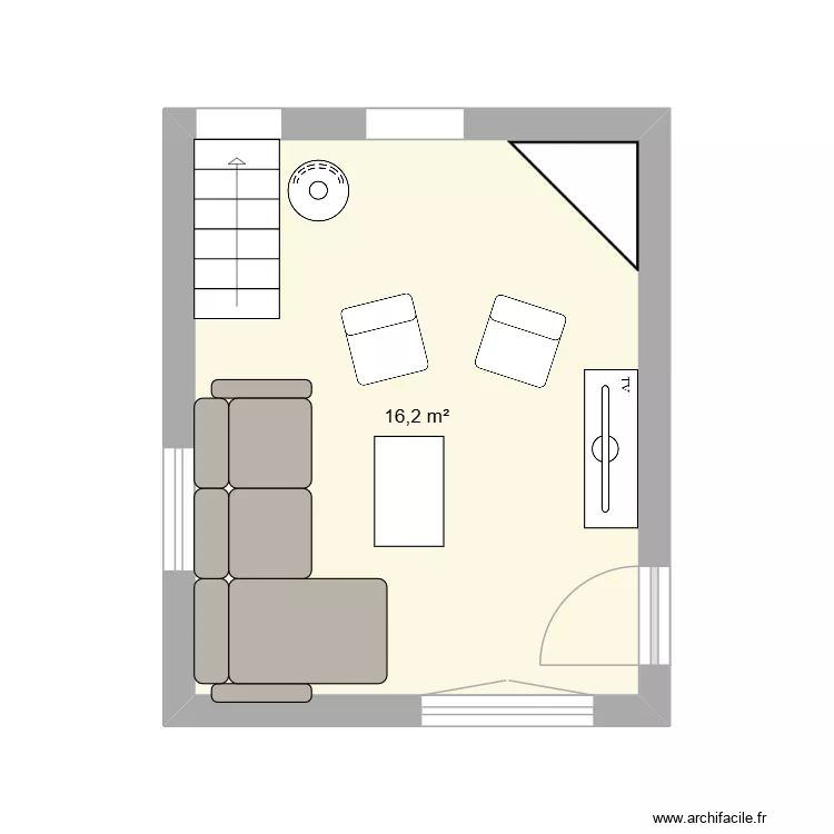 salon. Plan de 1 et 16 m² salon. Plan de 1 et 16 m²
