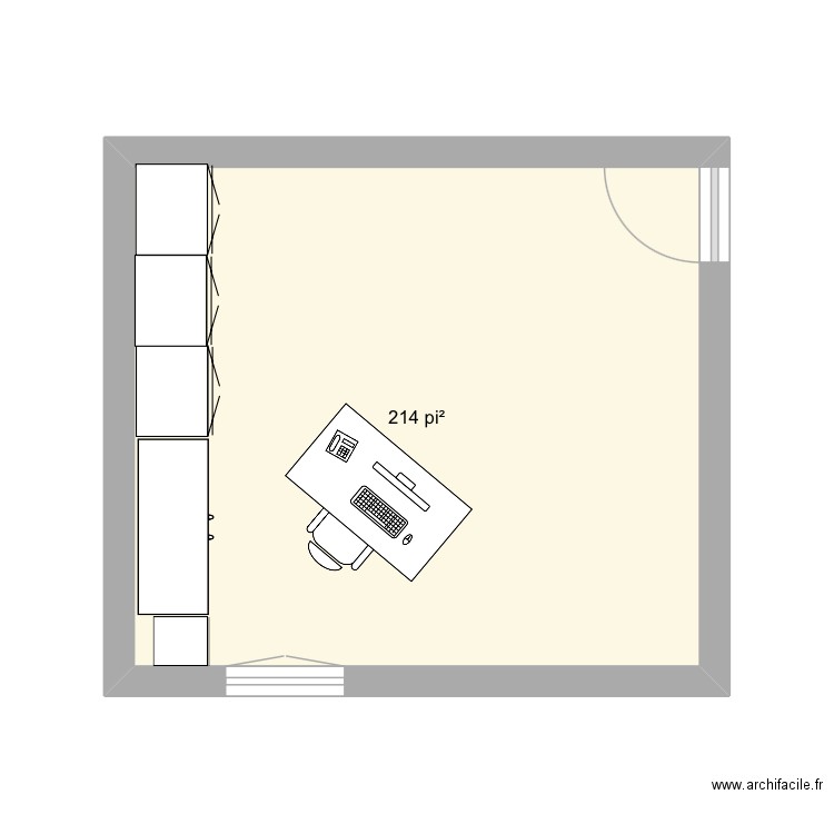 Bureau Julie. Plan de 1 pièce et 20 m2