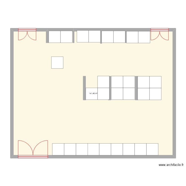 ohju. Plan de 1 pièce et 141 m2