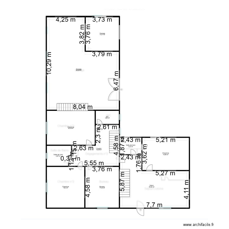 maison lacalm 1er niveau. Plan de 11 pièces et 227 m2