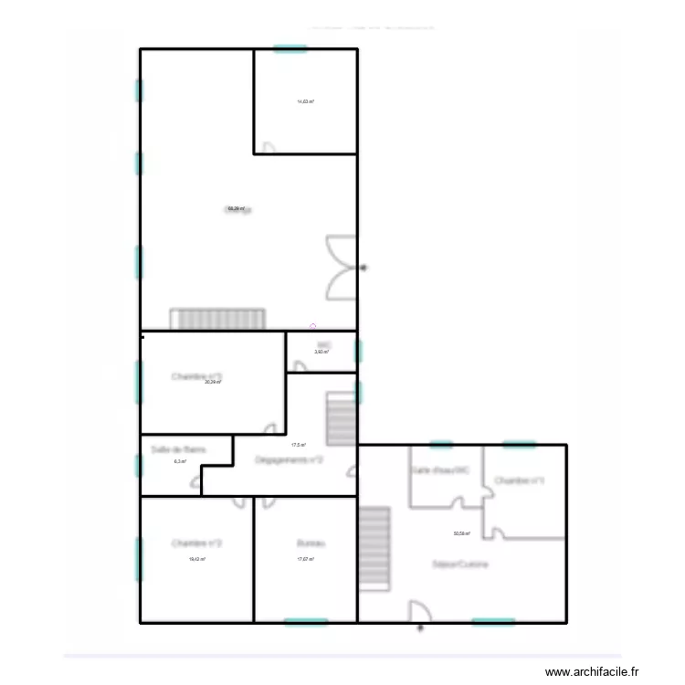 maison lacalm 1er niveau. Plan de 9 pièces et 219 m² maison lacalm 1er niveau. Plan de 9 pièces et 219 m²