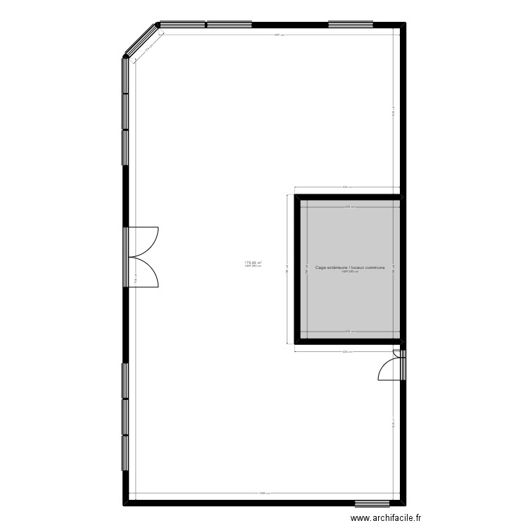 Les Ulis - Atlantique existant. Plan de 2 pièces et 203 m2