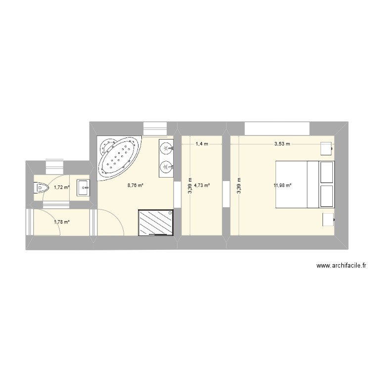 maison. Plan de 5 pièces et 29 m2
