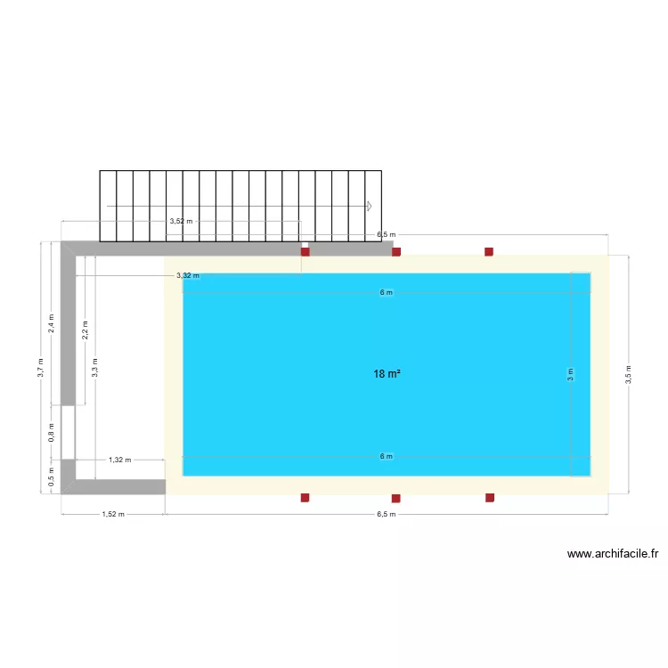 plan piscine et escalier. Plan de 1 et 18 m² plan piscine et escalier. Plan de 1 et 18 m²