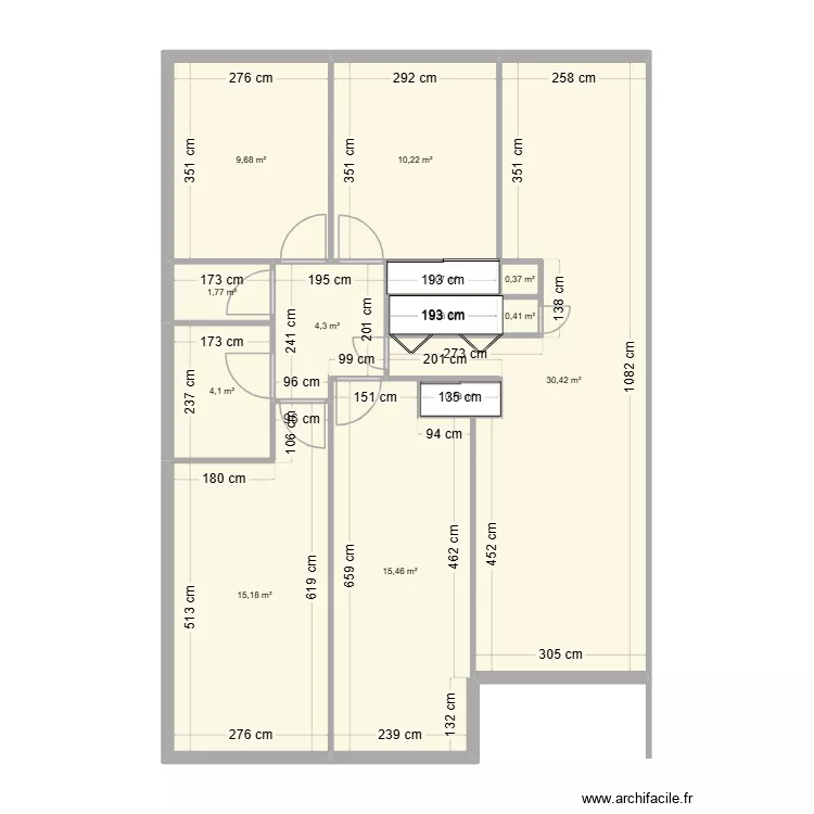 LES VERDIERS CH.4+ENTREE. Plan de 13  et 95 m²