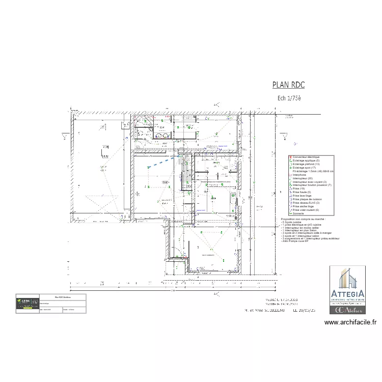 Plan RDC Subileau. Plan de 