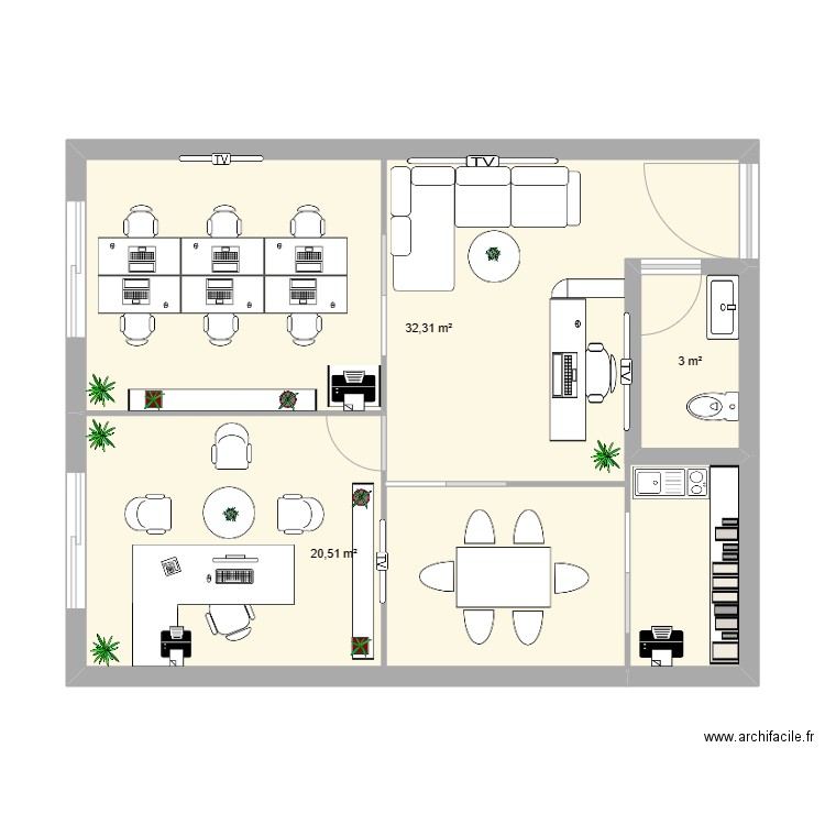 Bureau niza 1. Plan de 0 pièce et 0 m2