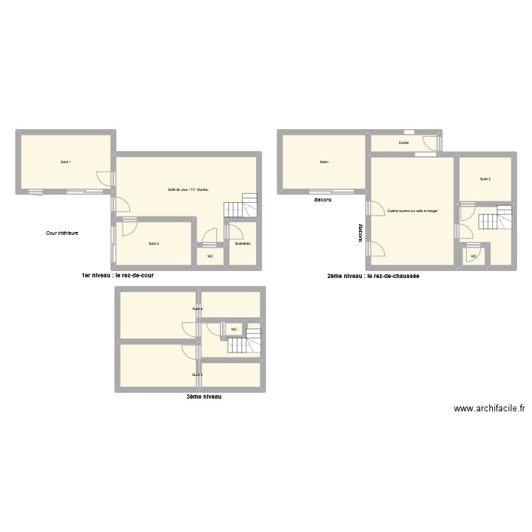 GR1337. Plan de 16 pièces et 158 m2