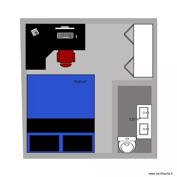 ma maison de r&ecirc;ve. Plan de 2  et 35 m²