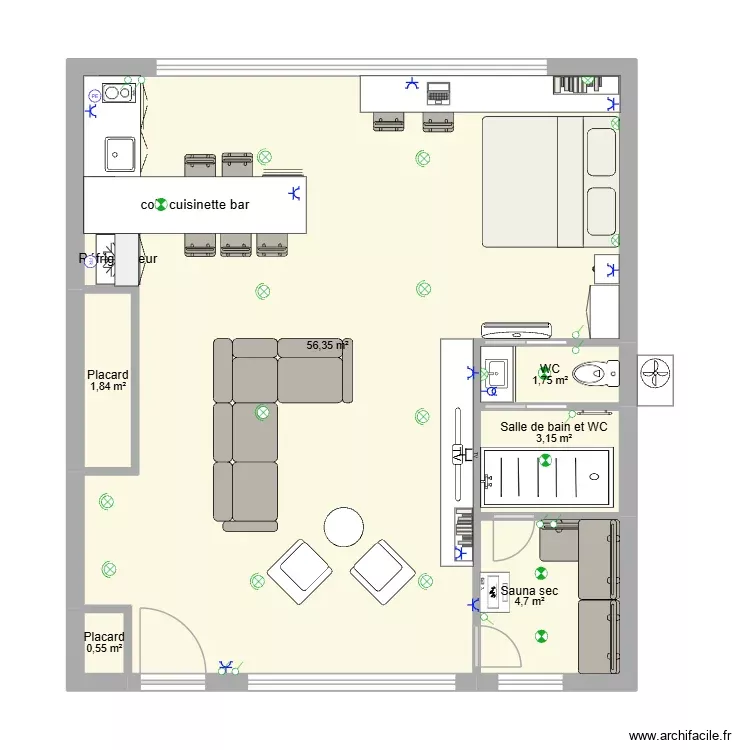 Original Garage Yo & Ari r&eacute;vison 1. Plan de 7 Pièces et 138 m²
