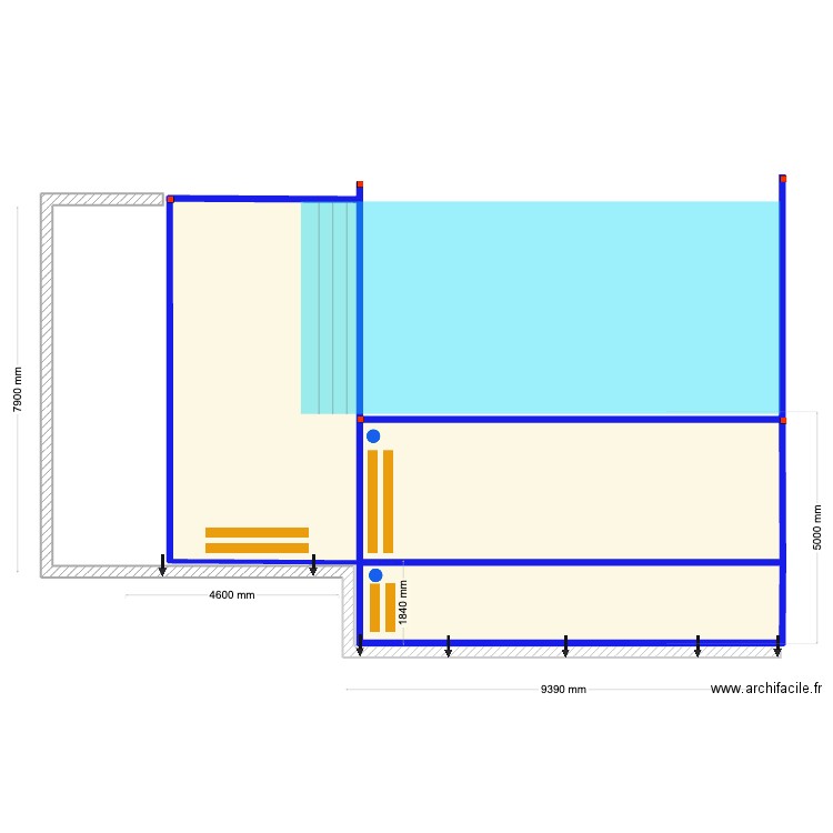 Finnigan 3 modules. Plan de 3 pièces et 73 m2
