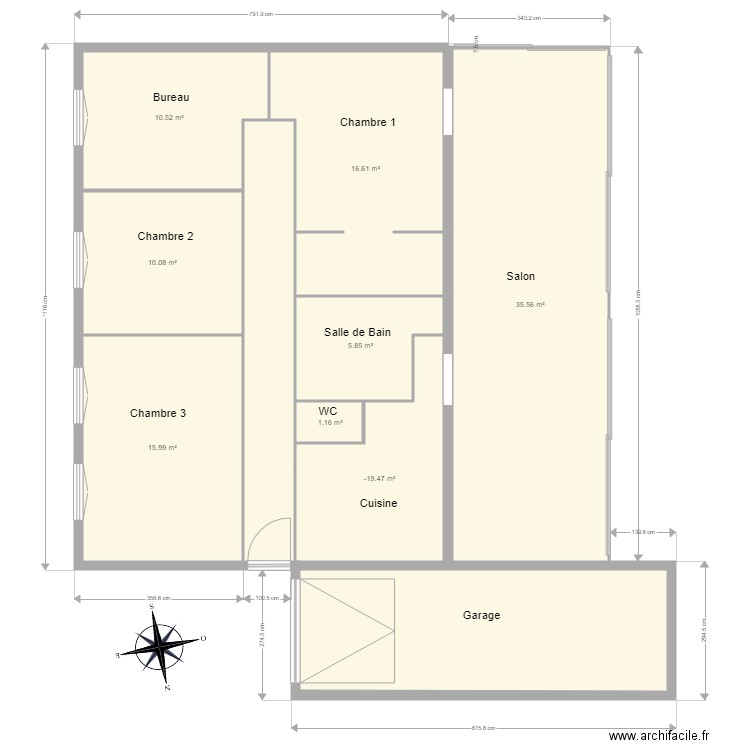 Plan Me RIDEAU. Plan de 8 pièces et 106 m2