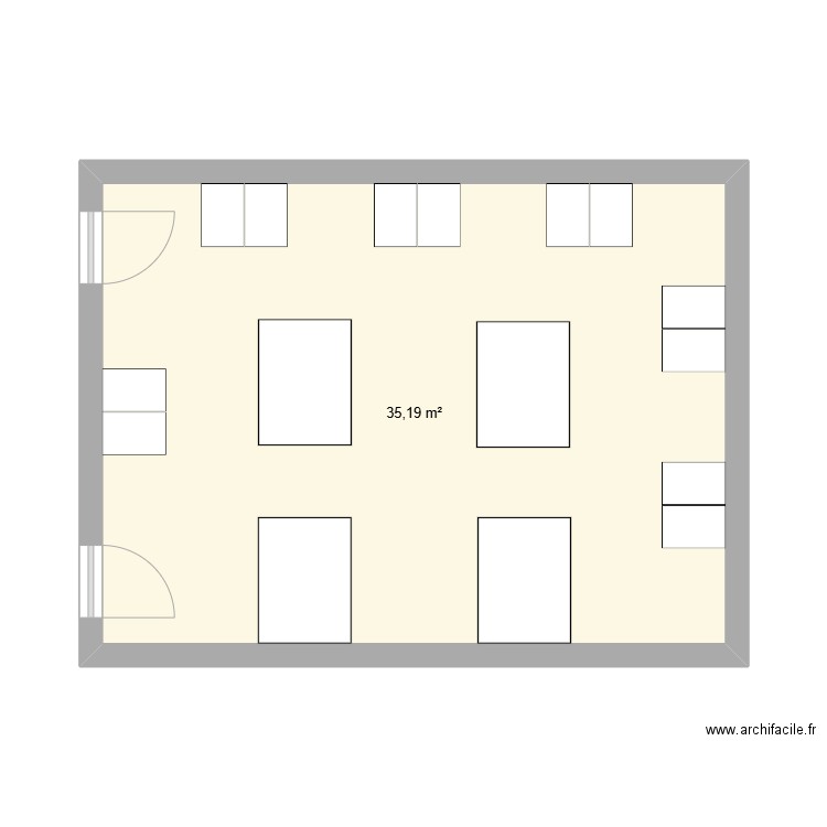 Etude Bat 12 12-008. Plan de 1 pièce et 35 m2