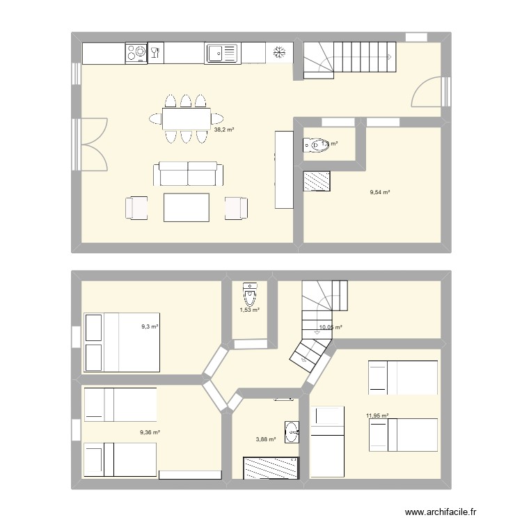 Gite 7 personnes. Plan de 0 pièce et 0 m2