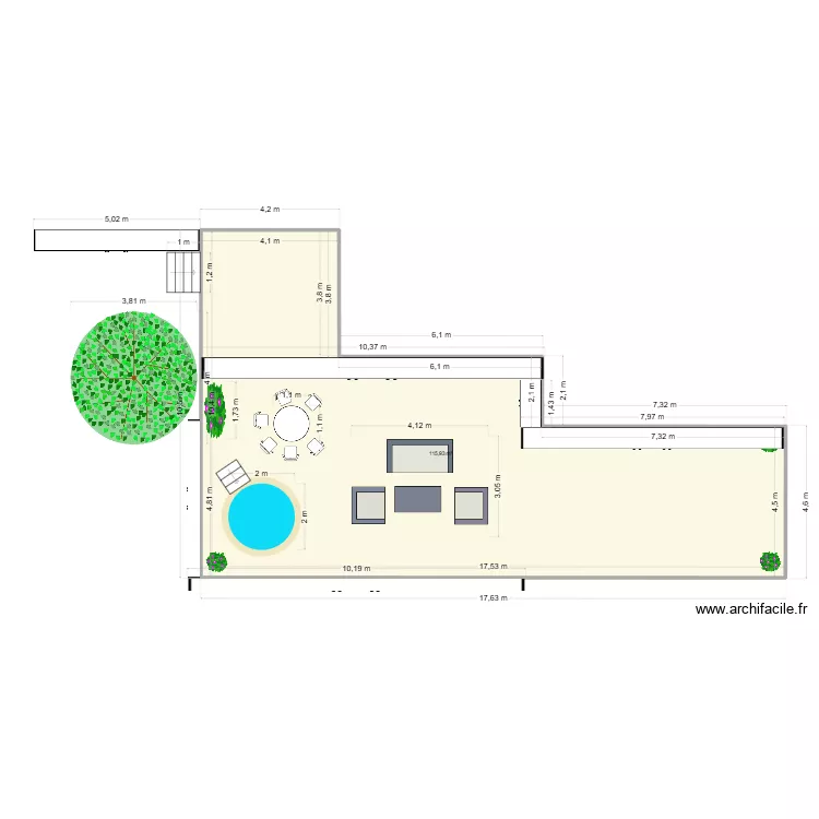 terrrasse. Plan de 1 et 116 m² terrrasse. Plan de 1 et 116 m²