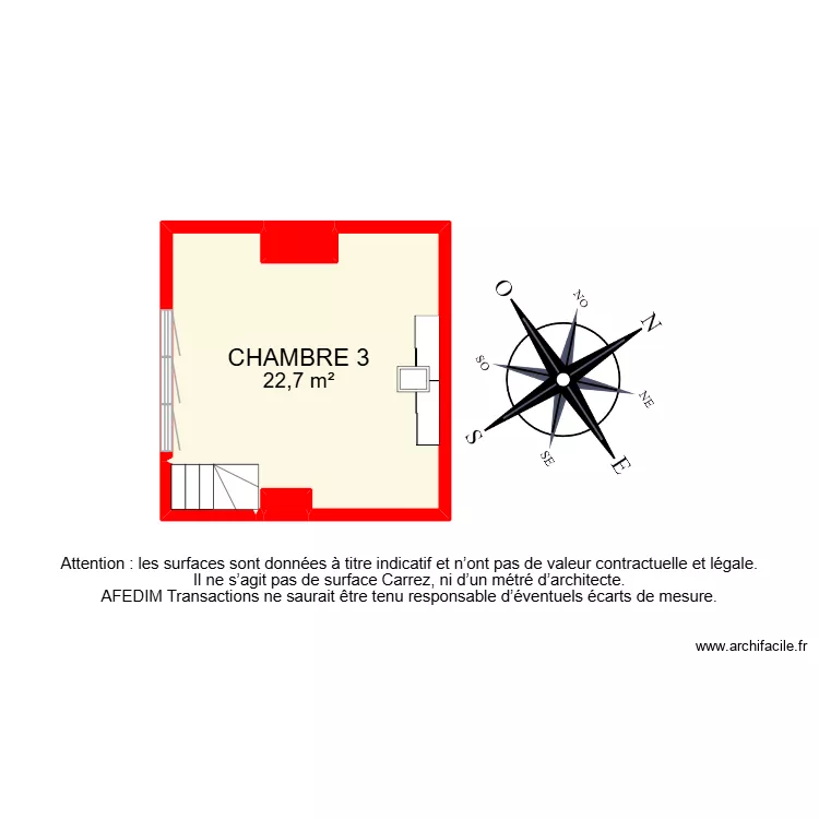 BI 28721. Plan de 22  et 171 m²