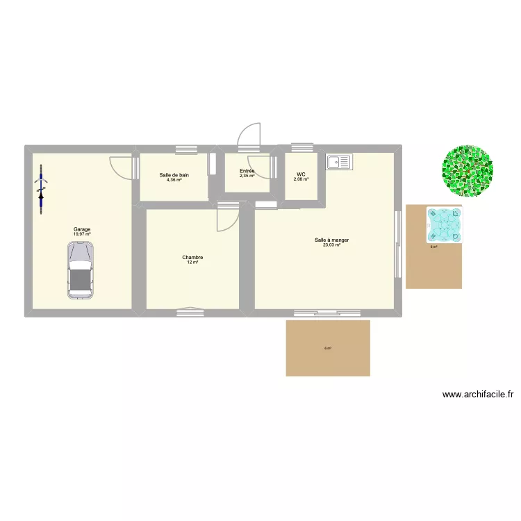 Dépendance 1 BIS. Plan de 6 et 64 m² Dépendance 1 BIS. Plan de 6 et 64 m²