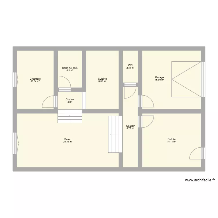 Plan Chirens. Plan de 9 Pièces et 89 m²