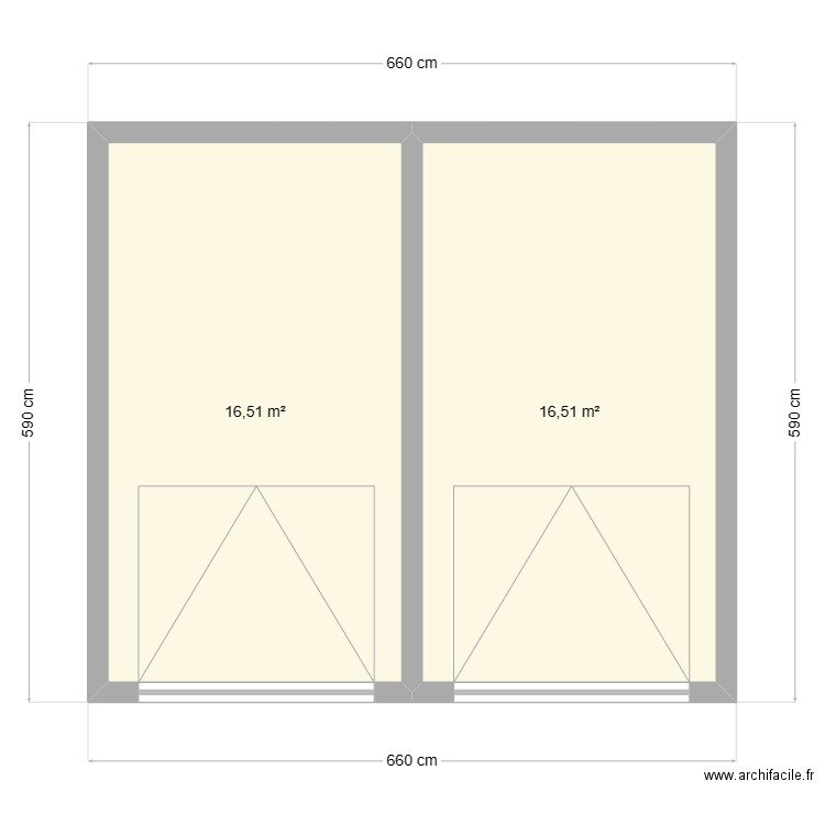 Double garage parcelle gsa. Plan de 0 pièce et 0 m2