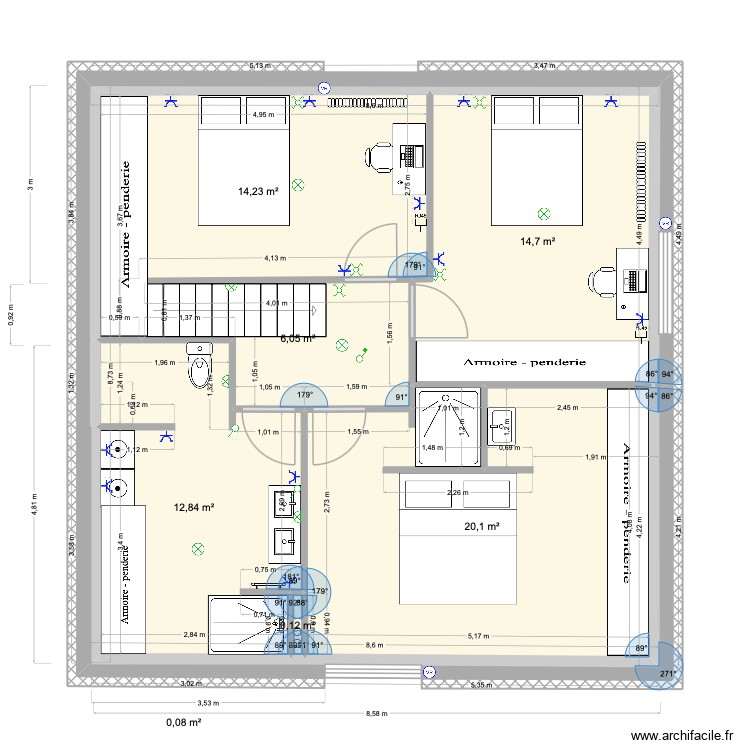 2e étage définitif variante 1. Plan de 0 pièce et 0 m2
