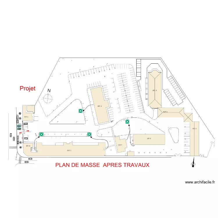 Plan P&eacute;lissier point de rassemblement. Plan de 