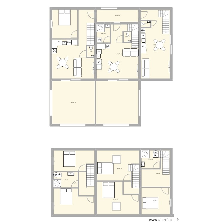 st hilaire grange 2. Plan de 15 pièces et 196 m2