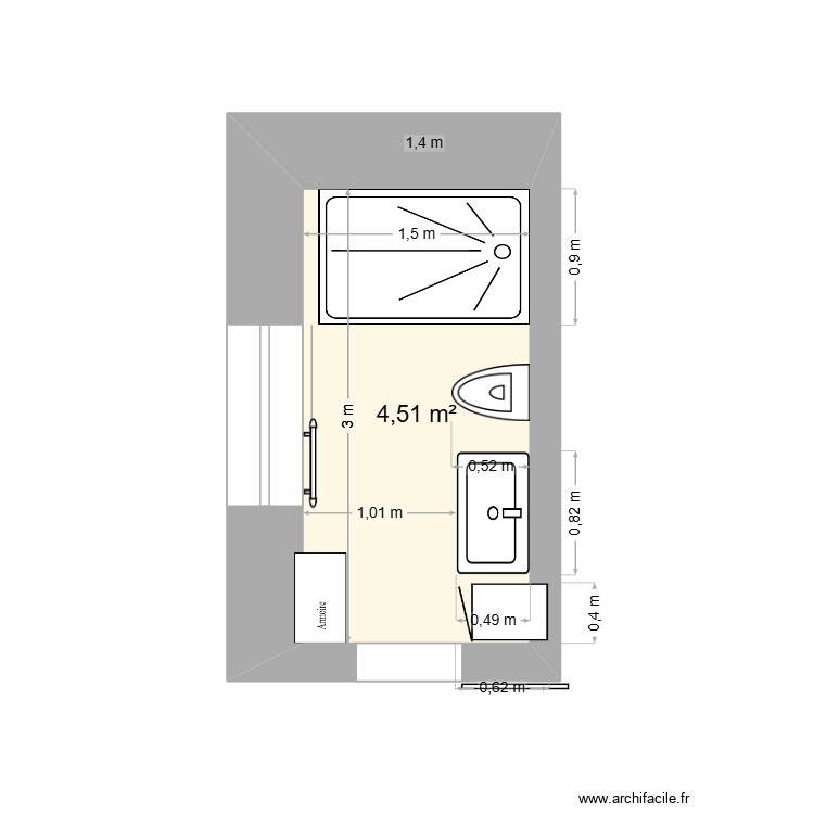 Salle de bain. Plan de 0 pièce et 0 m2