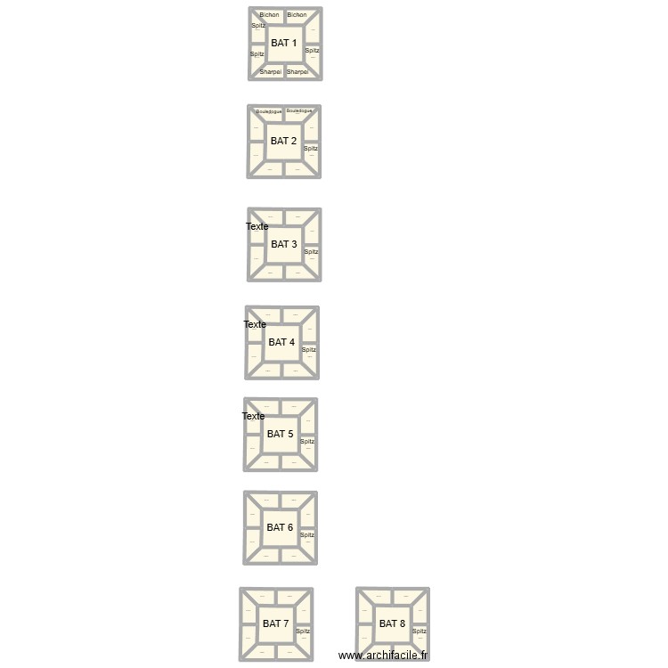 Elevage. Plan de 72 pièces et 526 m2